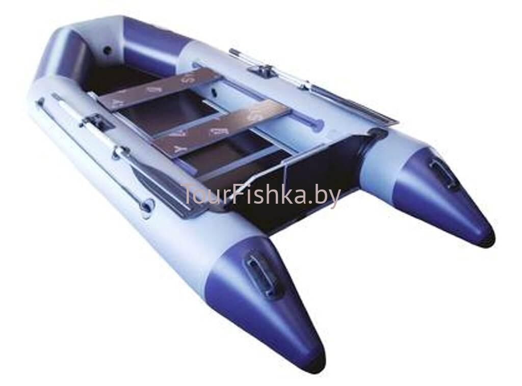 Моторная лодка ПВХ Гелиос-33МК Серо-синяя (330 см)