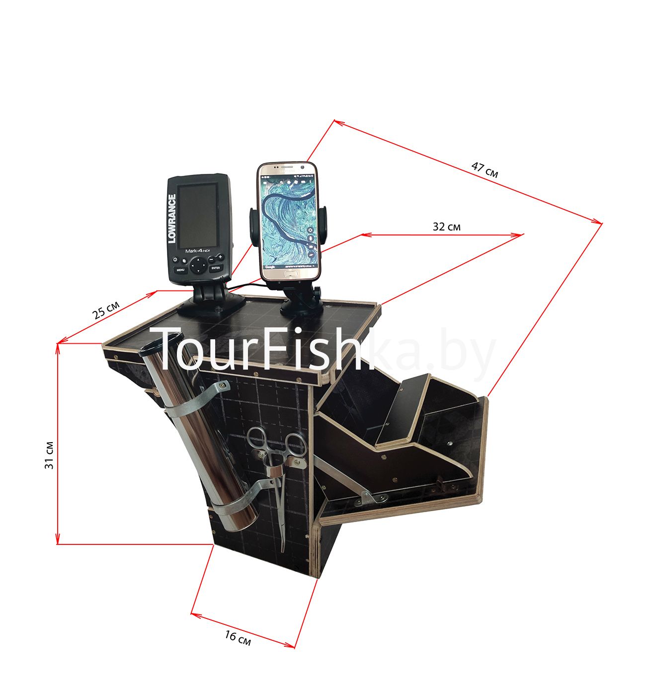 Столик для лодок пвх (без подстаканников) откидной фасад