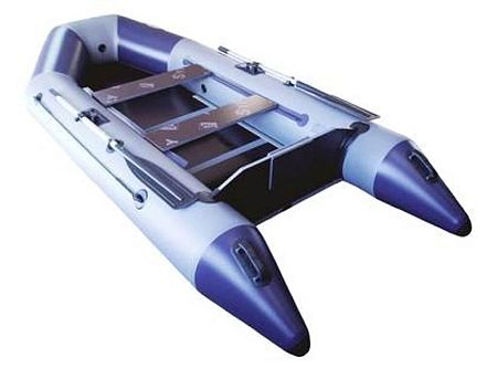 Моторная лодка ПВХ Гелиос-33МК Серо-синяя (330 см)