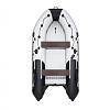 Лодка ПВХ Ривьера 3800 Килевое надувное дно &quot;Комби&quot; светло-серый/черный